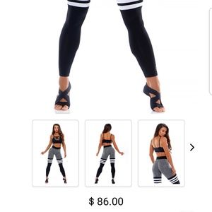 Grey/Black Bombshell thigh high leggings